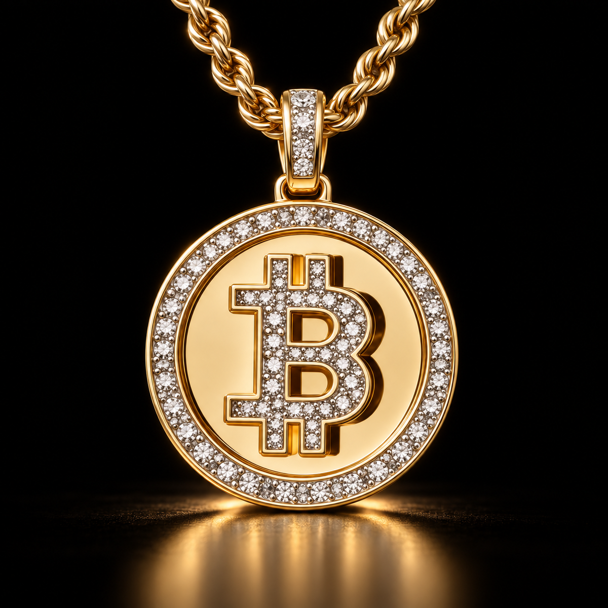 10K Gold Bitcoin Pendant