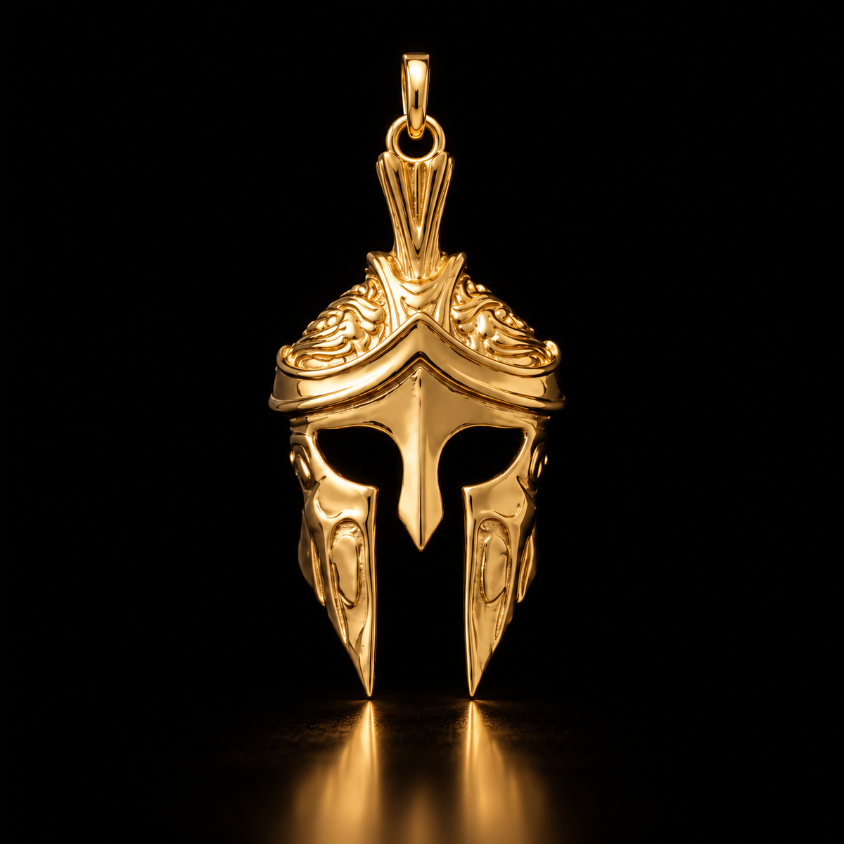 10K Gold Spartan Helmet Pendant