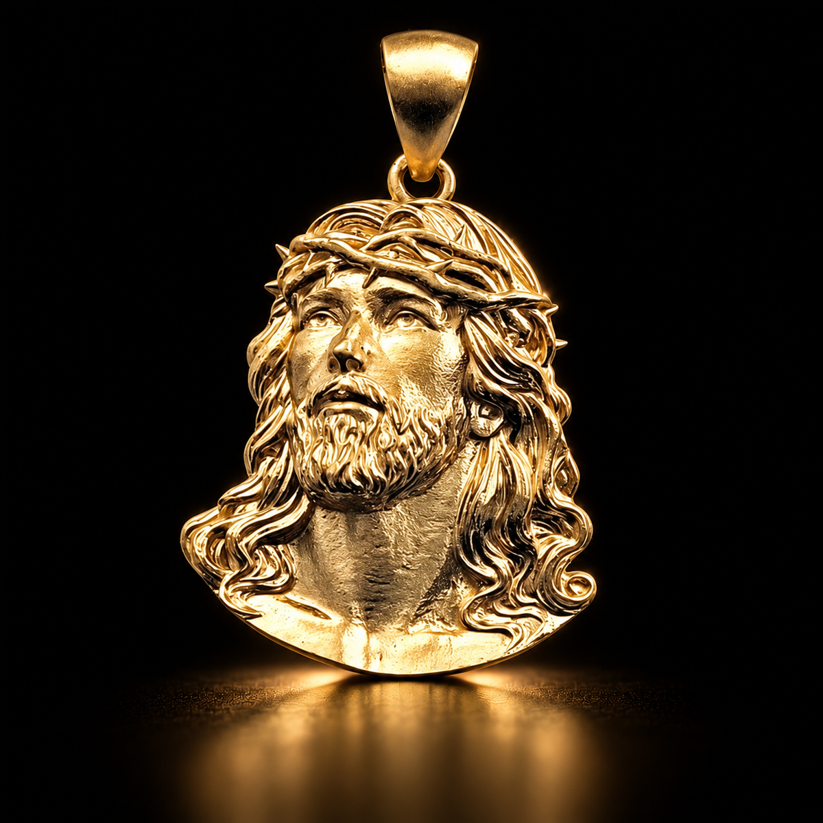 10K Gold Jesus Crown of Thorns Pendant