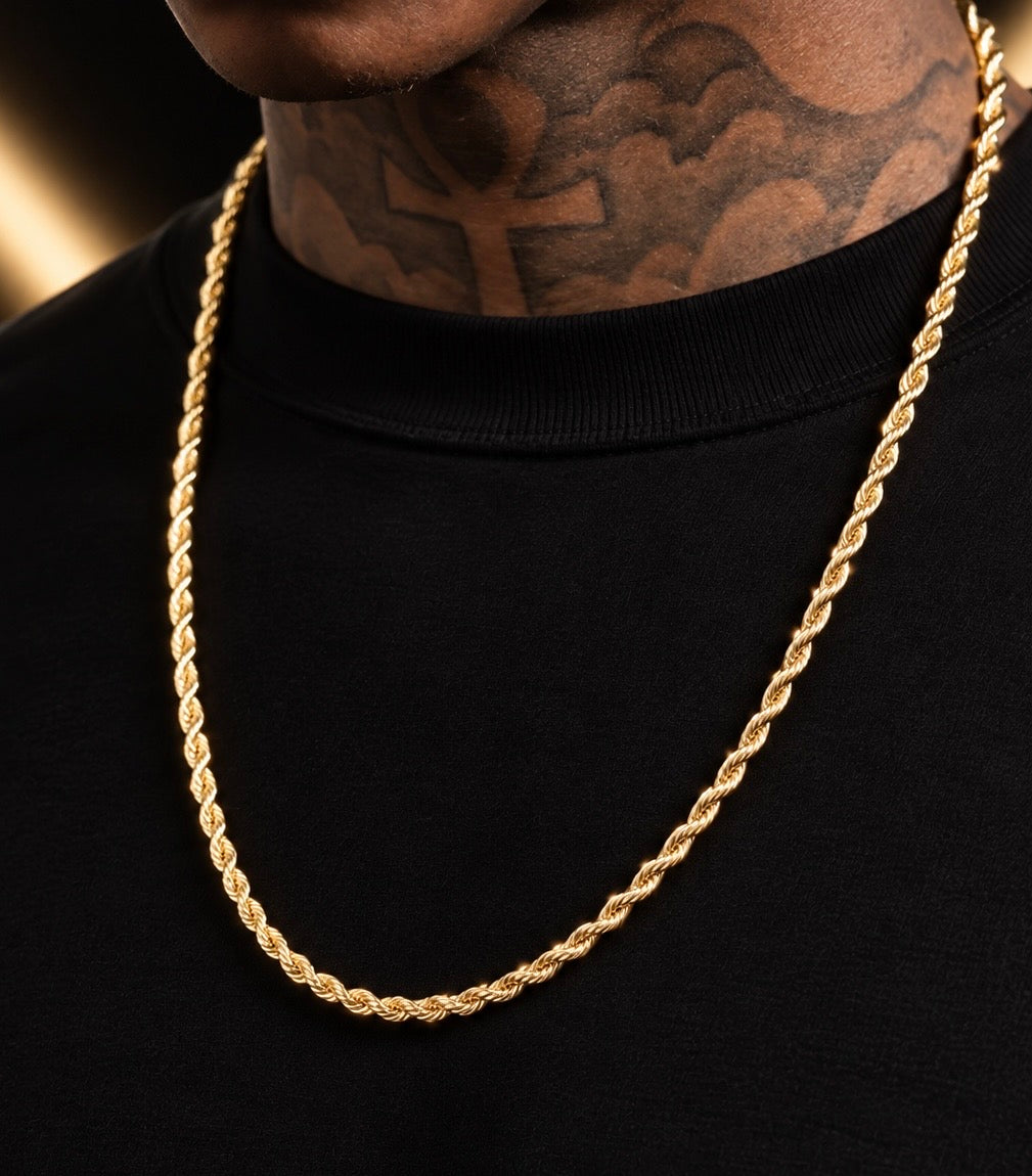 14K Gold Solid Rope Chain